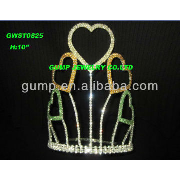 Bunte Rhinestone-Herz-Tiara